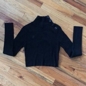 Zara Black Crop Turtleneck